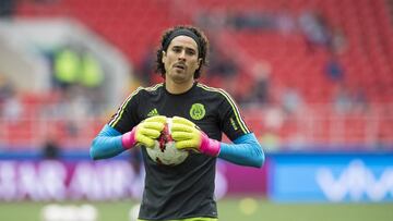 Action photo during the match Mexico vs Portugal corresponding to the Third Place of the Russian Confederations Cup 2017 from the Otkrytie Arena Stadium, Moscow, in the photo:
 
 Foto de accion durante el Partido Mexico vs Portugal correspondiente al Tercer Lugar de la Copa Confederaciones Rusia 2017 desde el Estadio Otkrytie Arena, Moscu, en la foto:  Guillermo Ochoa Mexico
 
 02/07/2017/MEXSPORT/Jorge Martinez