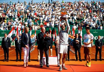 Rafa Nadal en el torneo de Montecarlo 2018, ganó a Kei Nishikori por 6-3, 6-2. 