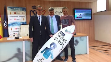 Miguel Cardenal, durante la presentaci&oacute;n del Campeonato de Espa&ntilde;a de Surf hoy en la sede del Consejo Superior de Deportes.