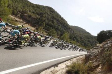 El pelotón durante la 16ª etapa de la Vuelta Ciclista a España 2016.