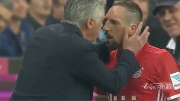 Ribery se volvió loco con Ancelotti por cambiarle: ojo a la reacción del italiano