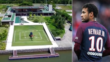 Im&aacute;genes de la lujosa mansi&oacute;n de Neymar situada en la villa en Mangaratiba, R&iacute;o de Janeiro, y del futbolista durante un partido con el PSG