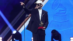 Bad Bunny accepts the Best Urban Song award for "LA MuDANZA" onstage at the 26th Annual Latin GRAMMY Awards held at the MGM Grand Garden Arena on November 13, 2025 in Las Vegas, Nevada. (Photo by Christopher Polk/Billboard via Getty Images)
