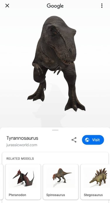 Busca ‘dinosaurio’ en la app de Google y verás: Parque Jurásico en tu casa