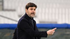 Paris Saint-Germain&#039;s Argentinian head coach Mauricio Pochettino gestures on the sideline during the French L1 football match between Olympique de Marseille and Paris Saint-Germain at the Velodrome Stadium in Marseille, southern France on February 7,