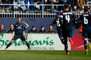 Cristiano Ronaldo celebra el 0-1 que adelanta a los blancos.