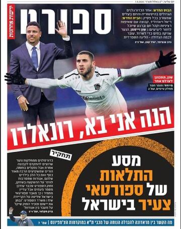 Portada del suplemento deportivo del YNET, uno de los principales periódicos de Israel.