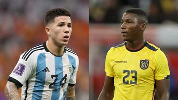 Enzo Fernández y Moisés Caicedo en la Copa del Mundo de Qatar 2022.