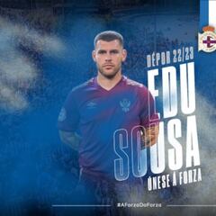 Oficial: Edu Sousa refuerza la portería del Deportivo