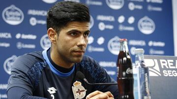 Juanfran durante una conferencia de prensa.