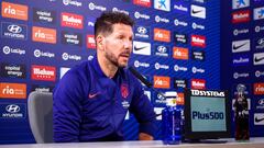 Simeone, en sala de prensa. 