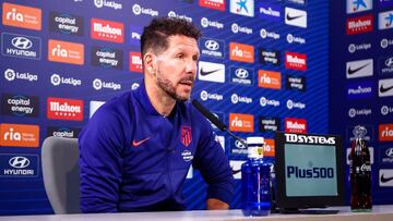 Simeone, en sala de prensa.