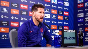 Simeone, en sala de prensa. 