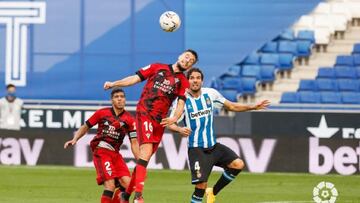 Genaro Rodríguez, el día que debutó con el Mirandés frente al Espanyol.