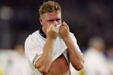 West Germany 1 (Brehme 60) England (Lineker 80) -- after extra-time. West Germany won 4-3 on penalties  There were Tears in Turin as England crashed out in the penalty shoot-out and Paul Gascoigne was left sobbing after his yellow card in extra time meant