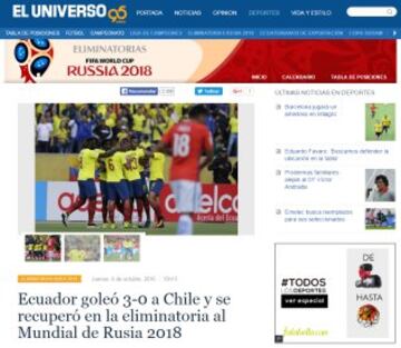 Ecuador celebra un triunfo de ensueño frente a Chile