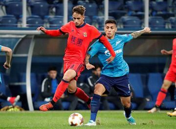 Real Sociedad's Adnan Januzaj in action against Zenit on Thursday.