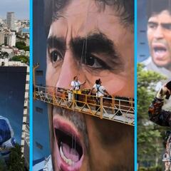 Inauguran el mural más grande del mundo para homenajear a Maradona