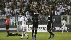 Brazil&#039;s Botafogo Victor Luis celebrates at the end of a Copa Libertadores soccer match against Chile&#039;s Colo Colo, at the Monumental stadium, in Santiago, Chile, Wednesday, Feb. 8, 2017. Botafogo won 2-1. (AP Photo/Esteban Felix)