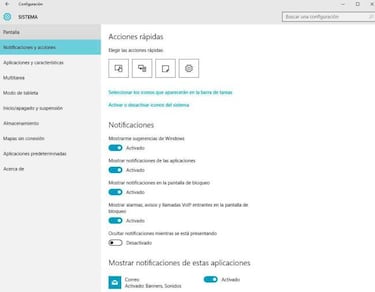Cómo personalizar las notificaciones en Windows 10