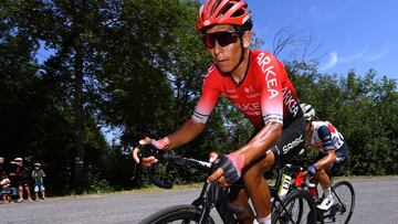 GRAND COLOMBIER, FRANCE - AUGUST 09: Nairo Quintana Rojas of Colombia and Team Arkea - Samsic / during the 32nd Tour de L&#039;Ain 2020, Stage 3 a 145km stage from Saint Vulbas to Grand Colombier 1501m / @tourdelain / #TOURDELAIN / #TDA / on August 09, 2020 in Grand Colombier, France. (Photo by Justin Setterfield/Getty Images)