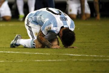 Messi after missing his penalty.
