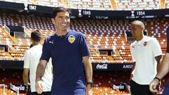 Valencia CF Team (Marcelino Garcia Toral ) on the occasion of his centenary received to Spanish King at Mestalla stadium in Valencia on July 15, 2019.