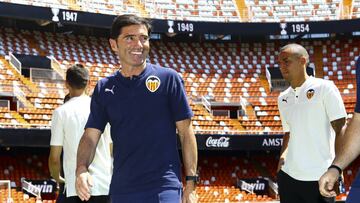 Valencia CF Team (Marcelino Garcia Toral ) on the occasion of his centenary received to Spanish King at Mestalla stadium in Valencia on July 15, 2019.