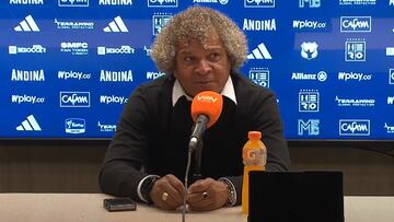 Alberto Gamero, técnico de Millonarios, habla en rueda de prensa tras el 1-0 ante Pasto.
