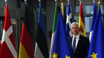 BRUSSELS, BELGIUM - JUNE 23: Prime Minister of Latvia Krisjanis Karins arrives at the EU Council Meeting meeting on June 23, 2022 in Brussels, Belgium. EU and Western Balkans leaders are meeting for the first time since the start of Russia’s invasion on Ukraine, and will discuss issues pertaining to enlargement, energy, security and defence, and youth. (Photo by Pier Marco Tacca/Getty Images)