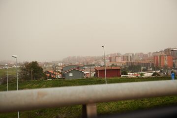 Paisaje de la ciudad de Santander con la presencia de polvo sahariano.