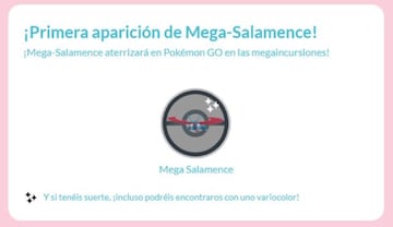 Mega Salamence hace su debut en Pok&eacute;mon GO en el evento Fantas&iacute;a Centelleante