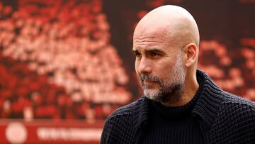 Soccer Football - Premier League - Nottingham Forest v Manchester City - The City Ground, Nottingham, Britain - April 28, 2024 Manchester City manager Pep Guardiola arrives at the stadium before the match Action Images via Reuters/Jason Cairnduff NO USE WITH UNAUTHORIZED AUDIO, VIDEO, DATA, FIXTURE LISTS, CLUB/LEAGUE LOGOS OR 'LIVE' SERVICES. ONLINE IN-MATCH USE LIMITED TO 45 IMAGES, NO VIDEO EMULATION. NO USE IN BETTING, GAMES OR SINGLE CLUB/LEAGUE/PLAYER PUBLICATIONS.