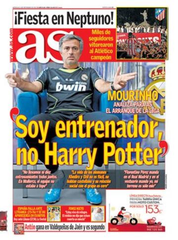 "I'm a football coach, not Harry Potter" - Mourinho confirms job description after goalless draw against Mallorca. January 2010