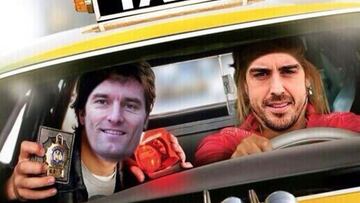 Webber y Fernando Alonso se toman con humor la sanción