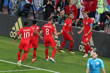 Kane marca su sexto gol en el Mundial desde el punto penal. Ospina no pudo hacer nada. El delantero inglés toma diferencia en la tabla de goleadores