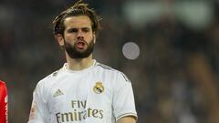 Nacho, en un partido con el Real Madrid.