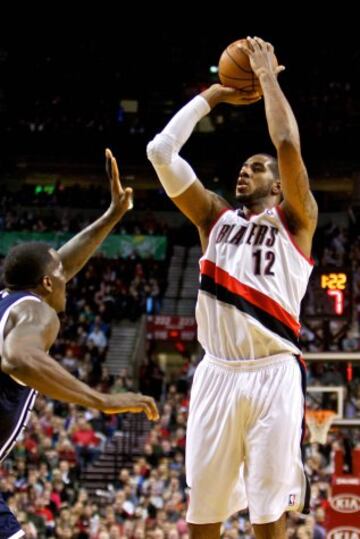 LaMarcus Aldridge (Portland Trail Blazers) durante el partido contra Oklahoma City Thunder.