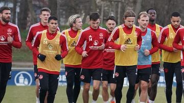 Gustavo Puerta durante un entrenamiento con Nuremberg.