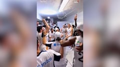 La fiesta del Real Madrid con l¨¢grimas a pie de pista y la ducha de los campeones