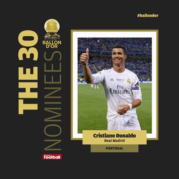 La lista de los 30 jugadores nominados al Balón de Oro