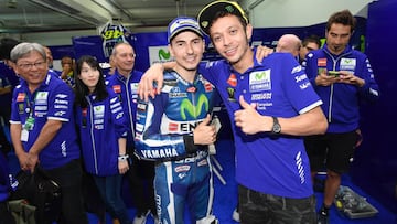 Lorenzo y Rossi, en su &eacute;poca en juntos en Yamaha.