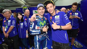 Lorenzo y Rossi, en su &eacute;poca en juntos en Yamaha.