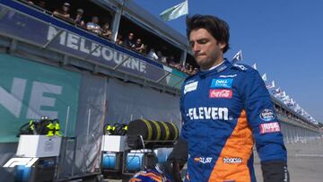 Sainz tras abandonar en Australia.