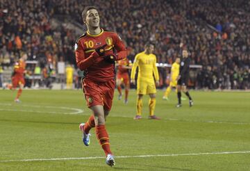 Hazard ha participado con la selección de Bélgica el Mundial de 2014, la Eurocopa de 2016 y el Mundial de 2018.