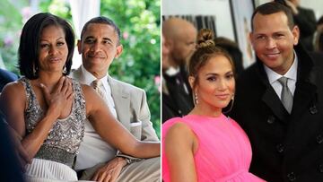 Im&aacute;genes de Michelle con Barack Obama y de Jennifer Lopez con Alex Rodriguez.