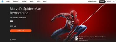 PS5: Marvel's Spider-Man Remasterizado aparece en PS Store como producto separado