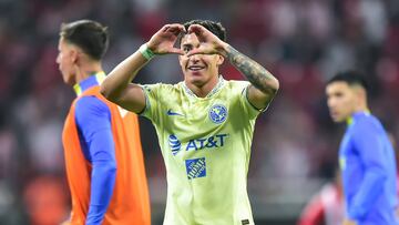Alejandro Zendejas of America during the game Guadalajara vs America, corresponding to first leg match of Semifinals of the Torneo Clausura 2023 of the Liga BBVA MX, at Akron Stadium, on May 18, 2023.
<br><br>
Alejandro Zendejas de America durante el partido Guadalajara vs America, Correspondiente al partido de Ida de Semifinales del Torneo Clausura 2023 de la Liga BBVA MX, en el Estadio Akron, el 18 de Mayo de 2023.