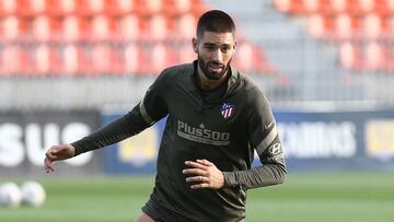 Carrasco, en un entrenamiento del Atl&eacute;tico de Madrid.