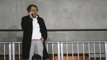 Futbol, Deportes Iquique vs Colo Colo.
Fecha 8, Liga de Primera 2025.
El presidente de Colo Colo Anibal Mosa durante el partido de primera division ante Deportes Iquique disputado en el estadio Tierra de Campeones de Iquique, Chile.
12/06/2025
Alex Diaz/Photosport